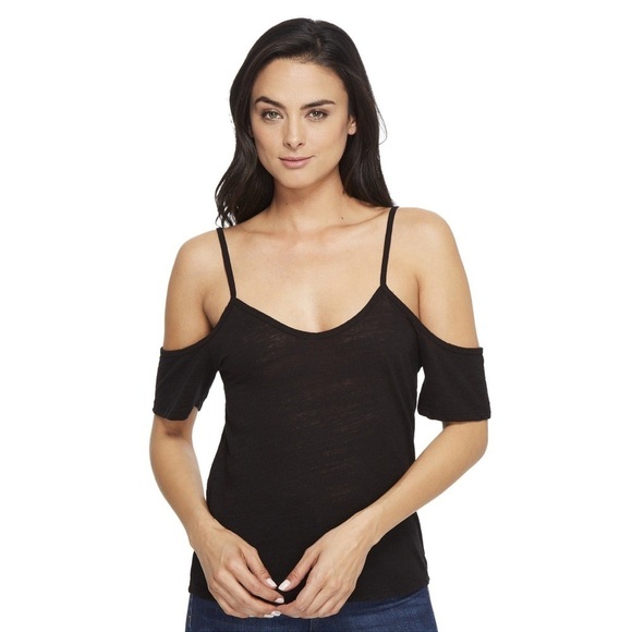 Revolve LNA Off The Shoulder Tee Top T-shirt Short Sleeve Black Size XS - Picture 3 of 11